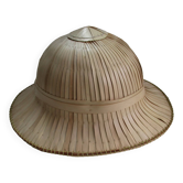 Chapeau colonial rotin et fibres végétales- vintage