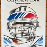 Signed; air france orly new-york poster henri matchavariani (vogue illustrator) 1992