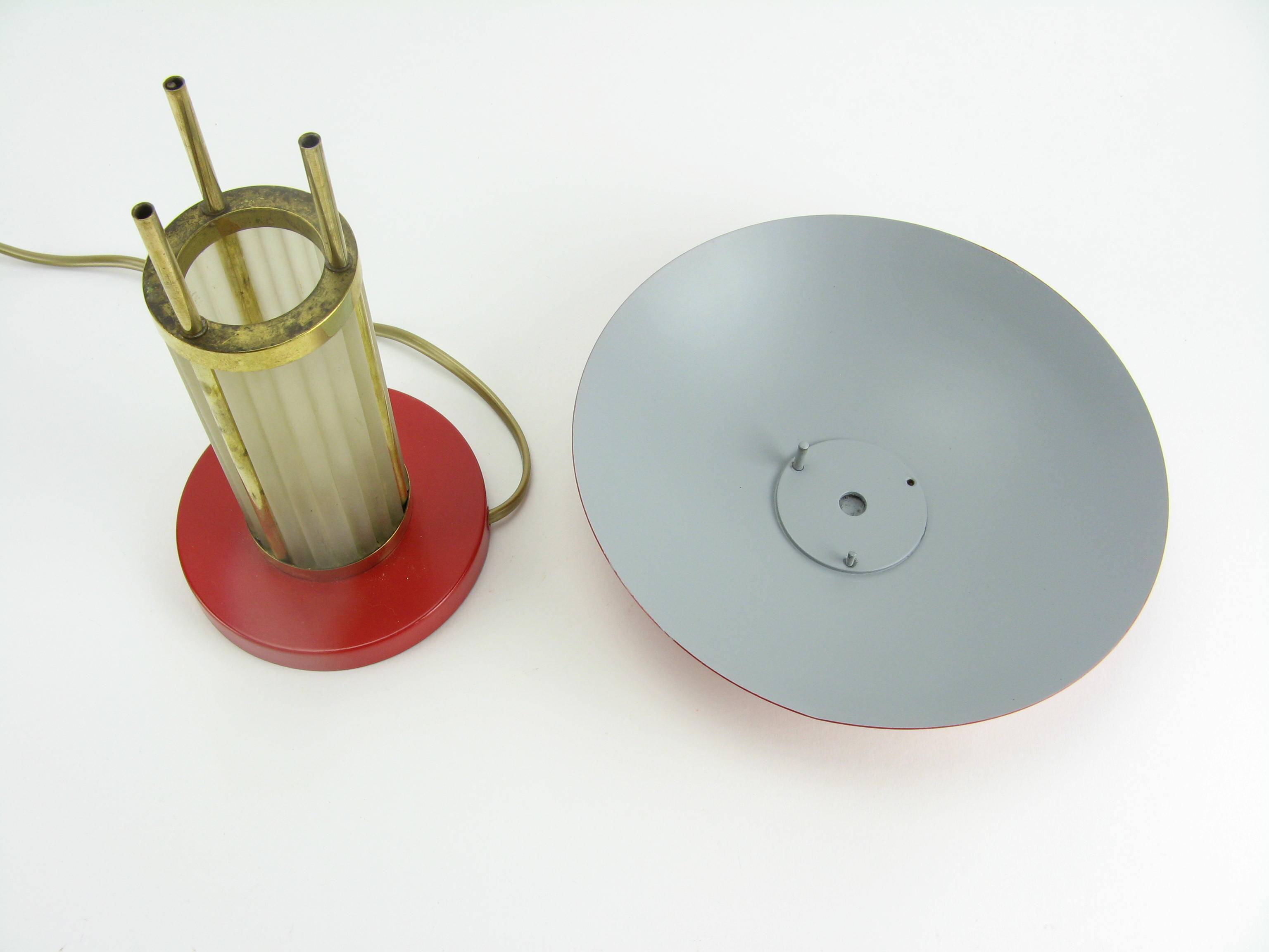 Art deco mushroom lamp made of glass, restored