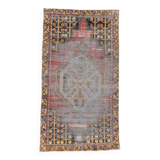 3x6 Shades Of Red & Black Handmade Wool Classic Vintage Rug, 100x179Cm