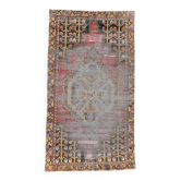 Tapis Vintage classique en laine fait à la main, 3x6 nuances de rouge et noir, 100x179Cm