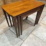 Vintage Scandinavian nesting coffee table in solid teak