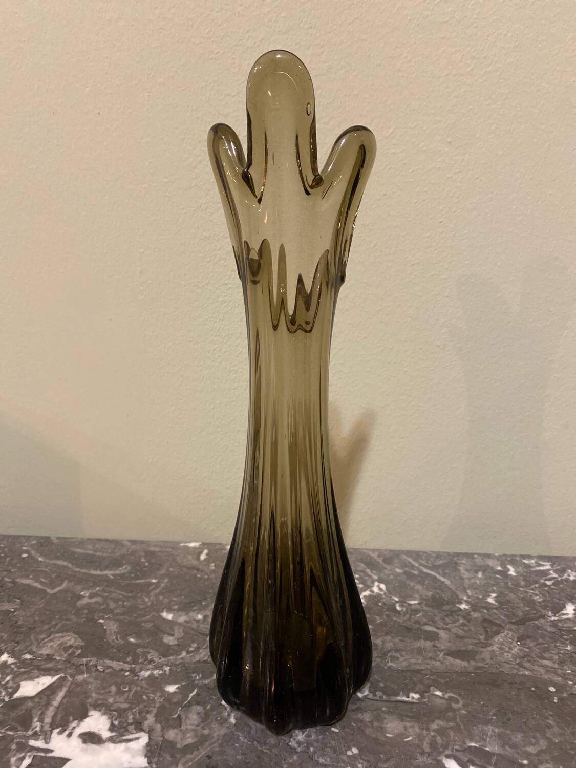 Vintage smoked glass vase