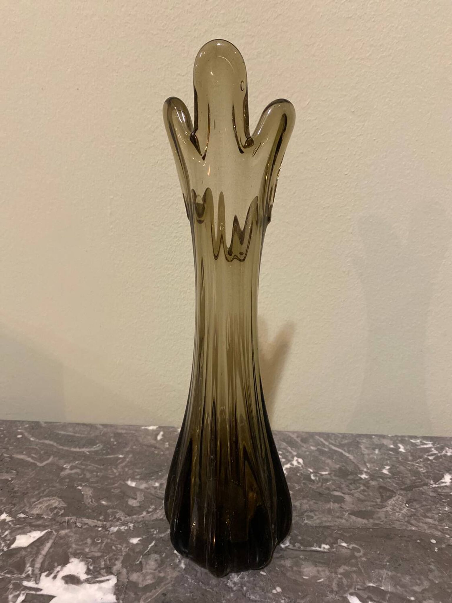 Vintage smoked glass vase