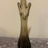 Vintage smoked glass vase