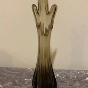 Vintage smoked glass vase