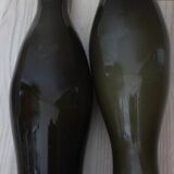 Pair of taupe glass vases – New condition