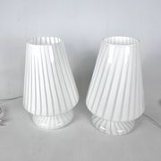 Vintage set of two postmodern Murano glass table lamps from 70s