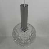 Vintage pendant lamp with glass shade with bubble pattern, 1960s