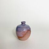 Mini Soliflore in Blue and Pink Enameled Stoneware
