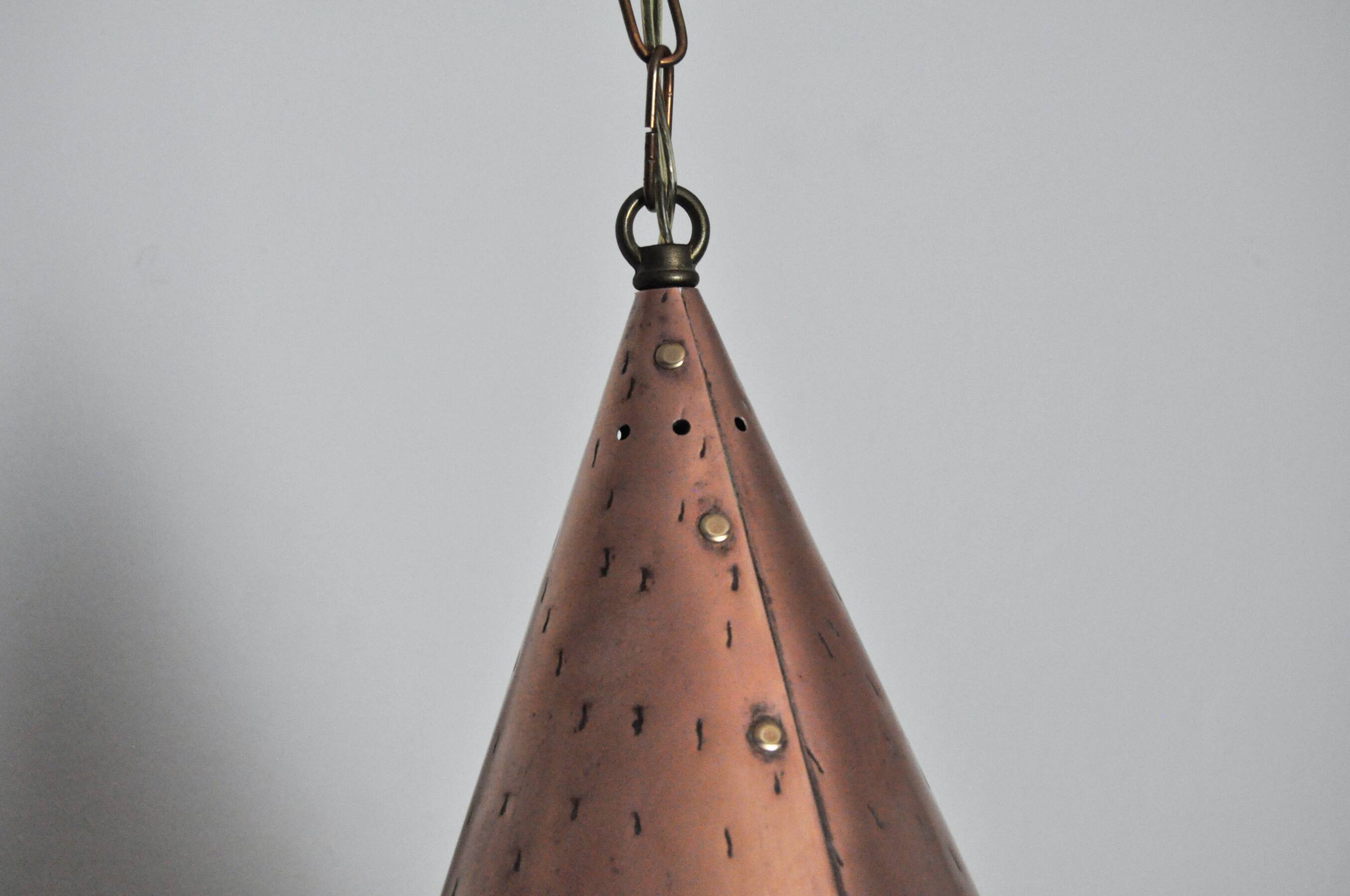 Cone shaped handmade pendant from Denmark, 1970s