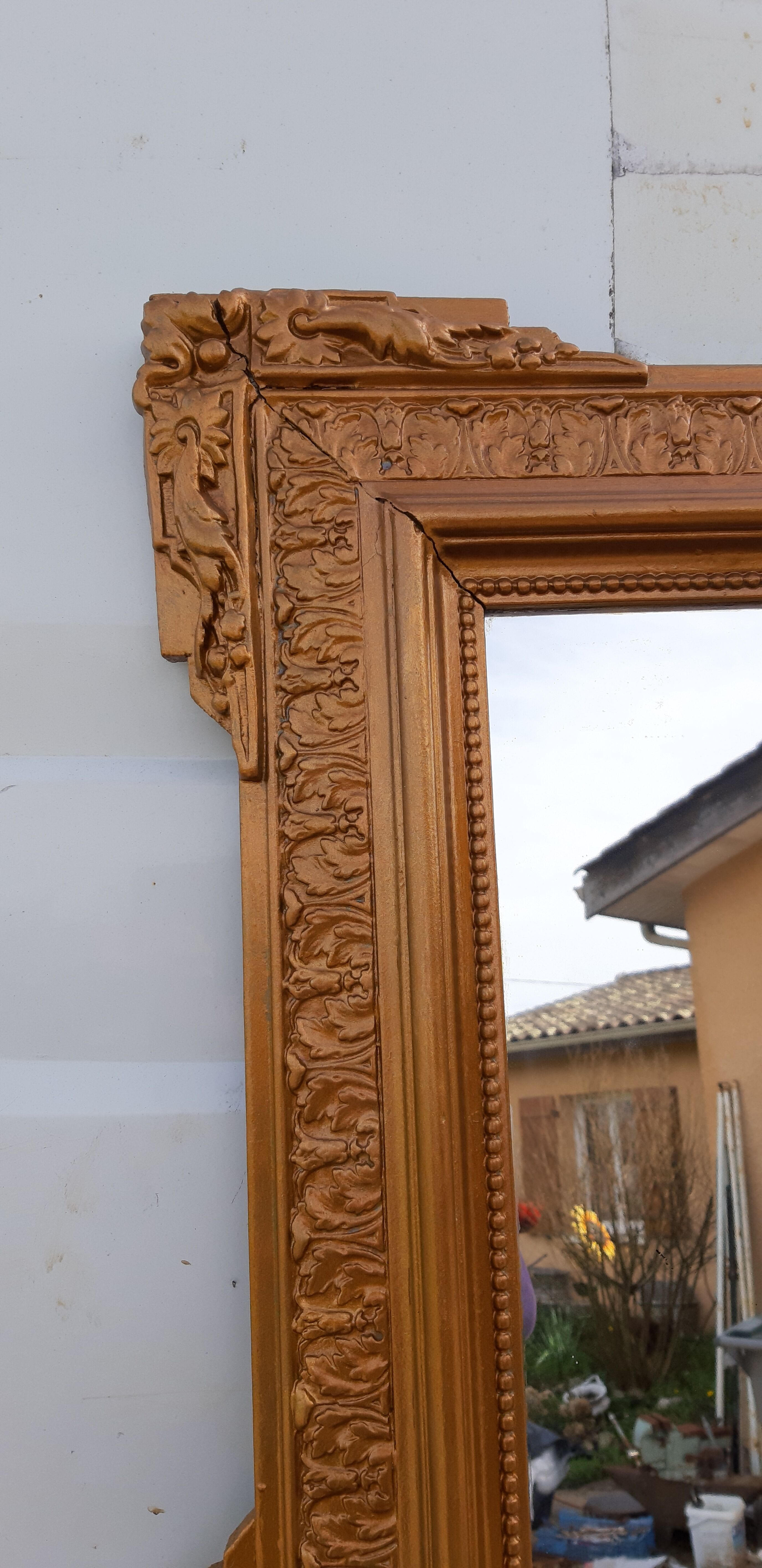 Miroir bois et stuc doré 19 ème