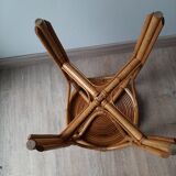 Vintage tabouret 50 rattan
