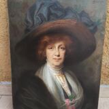 Huile sur toile portrait signé henri Adrien Tanoux