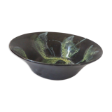 Coupe en céramique flammé noir et vert