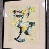 Libor Sir (1933-2017): modernist watercolor depicting an abstract figure