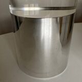 Silver metal and plexiglass ice bucket 1970 Space Age