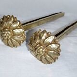 Brass tieback hook, curtain accessory, flower decor