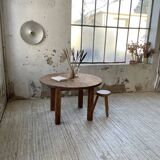 1950s round pine table with extensions