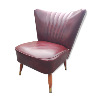 Cocktail armchair skay burgundy rockabilly vintage 50 s