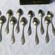12 Apollo silver metal spoons in Transition Louis XV XVI style