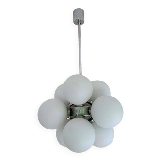 Space Age Sputnik Chandelier with 8 Glass Globes from 1960s