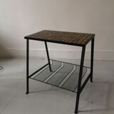 selette side table in ceramic and metal, 1950