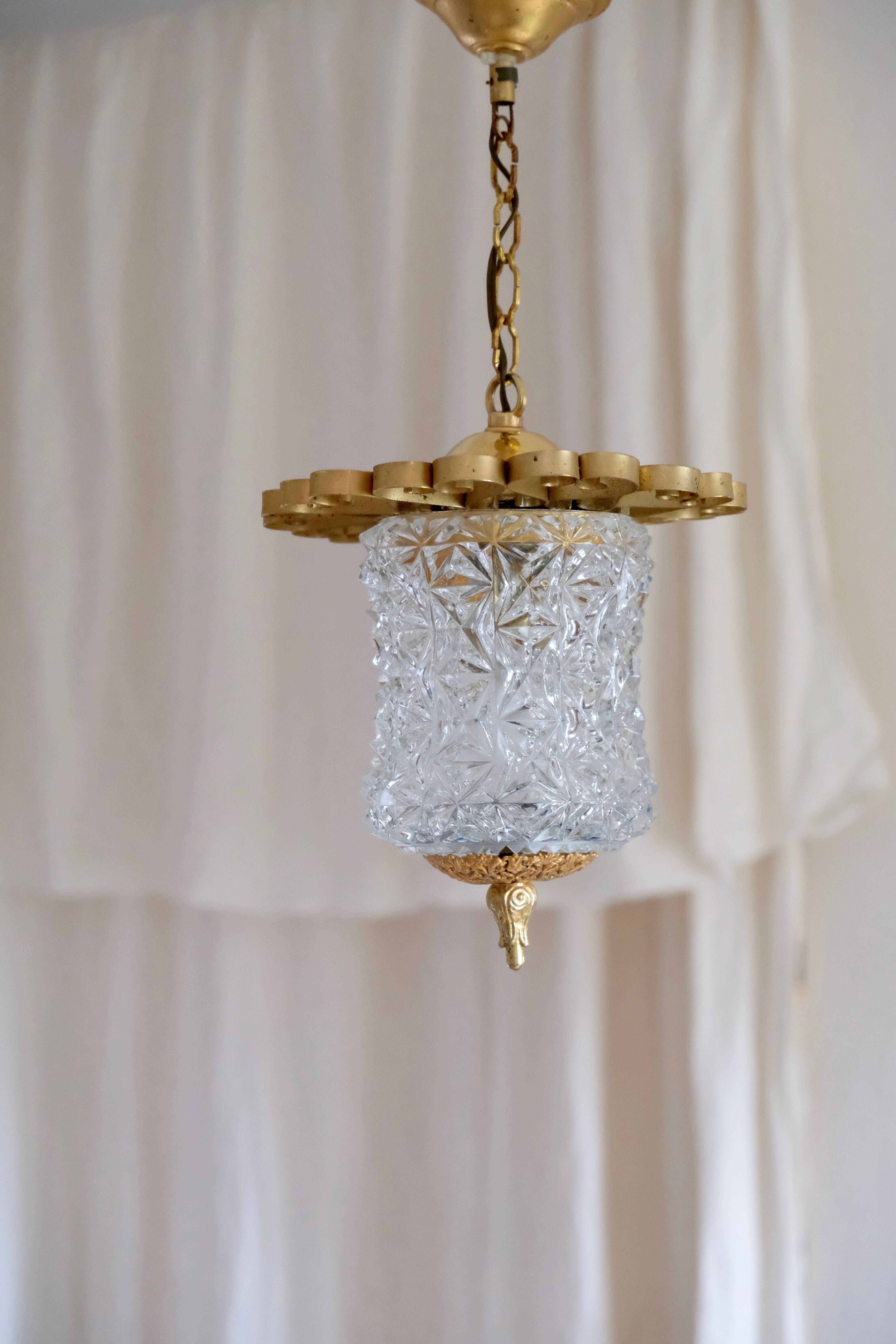 Glass and brass hanging 1950s