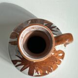 Small white and brown vase or pitcher West Germany H:15cm D:10.5cm