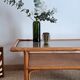 Vintage rectangular rattan and bamboo coffee table