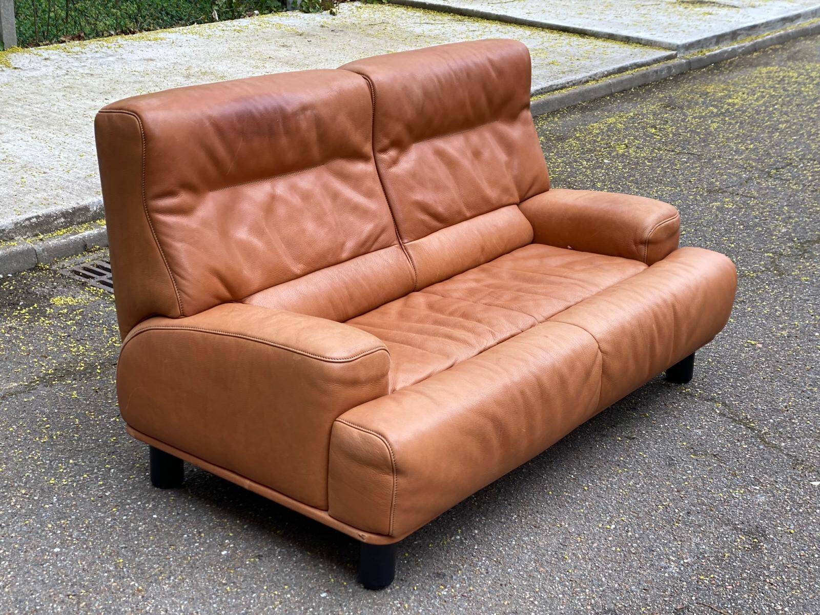 Scandinavian 2-seater canapé in genuine leather from De Sede, Switzerland, 150cm.