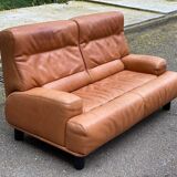 Scandinavian 2-seater canapé in genuine leather from De Sede, Switzerland, 150cm.