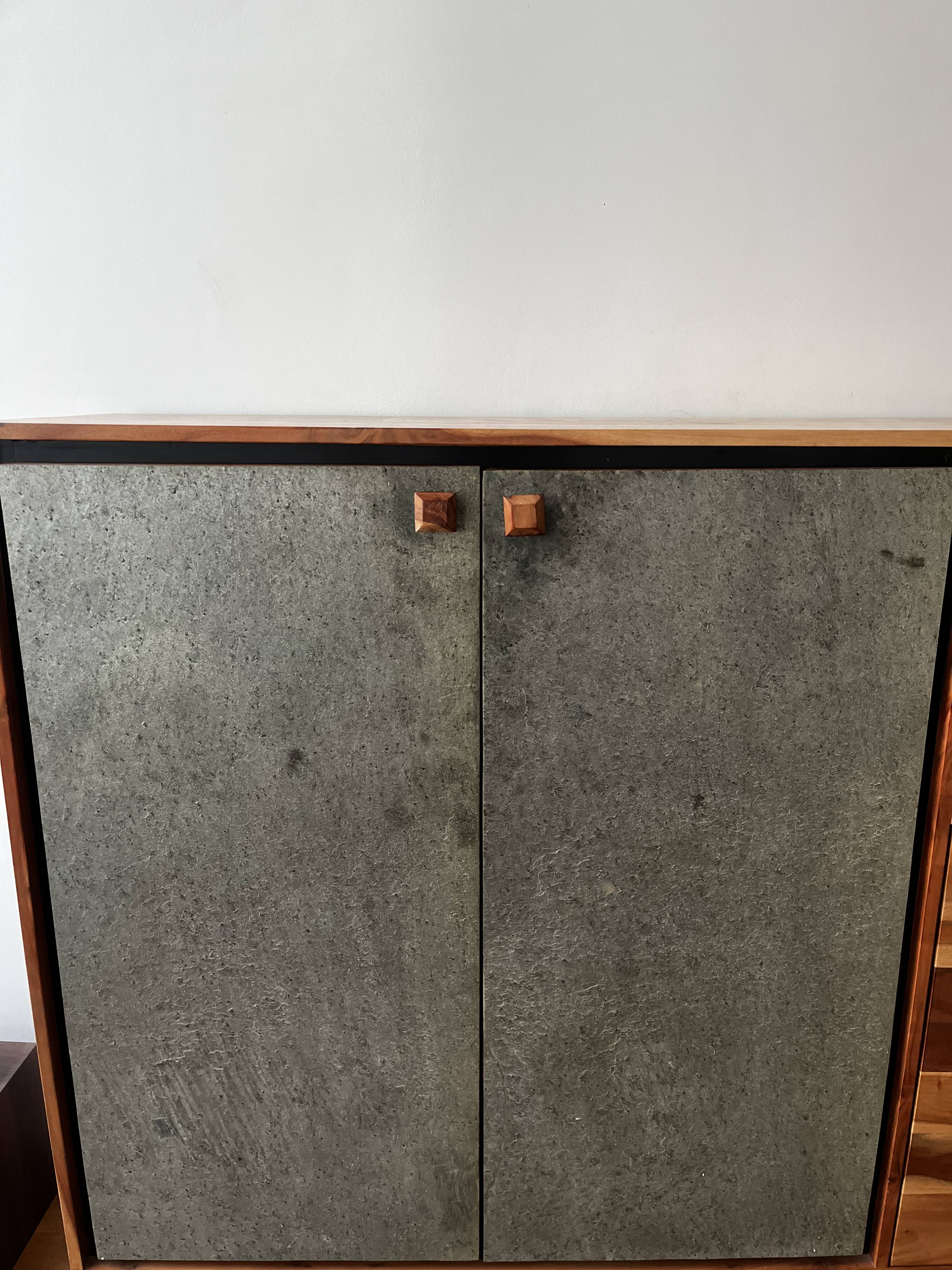 Acacia wood sideboard