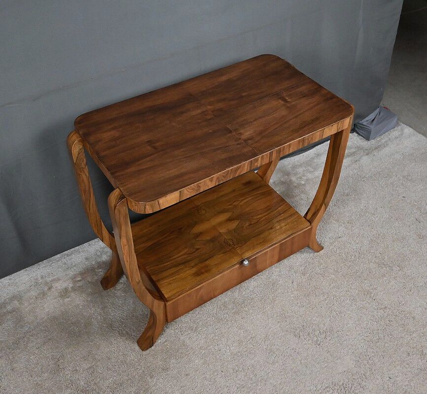 Console en placage de noyer, style art déco – XXe