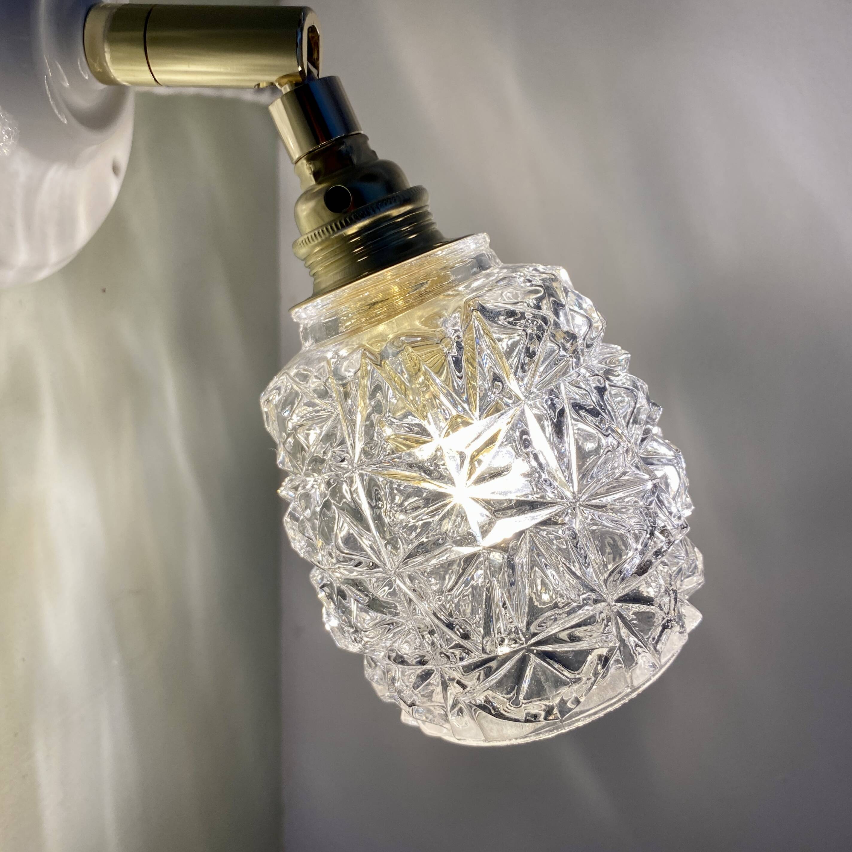 Vintage tulip wall sconce in molded glass