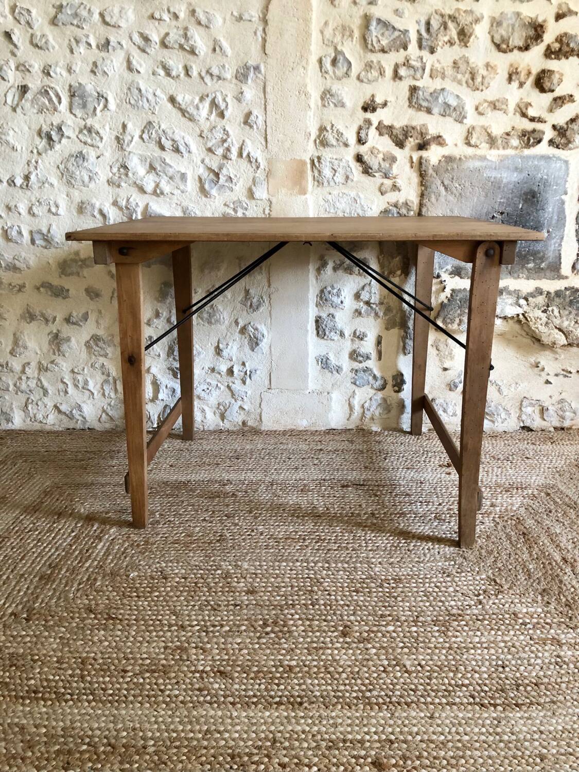 Renovated antique folding work table