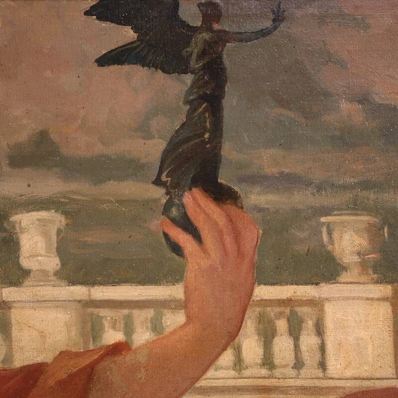 Painting signed by P. Massani, allegory of Victory