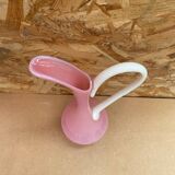 Ancien pichet aiguière opaline rose & blanc vintage