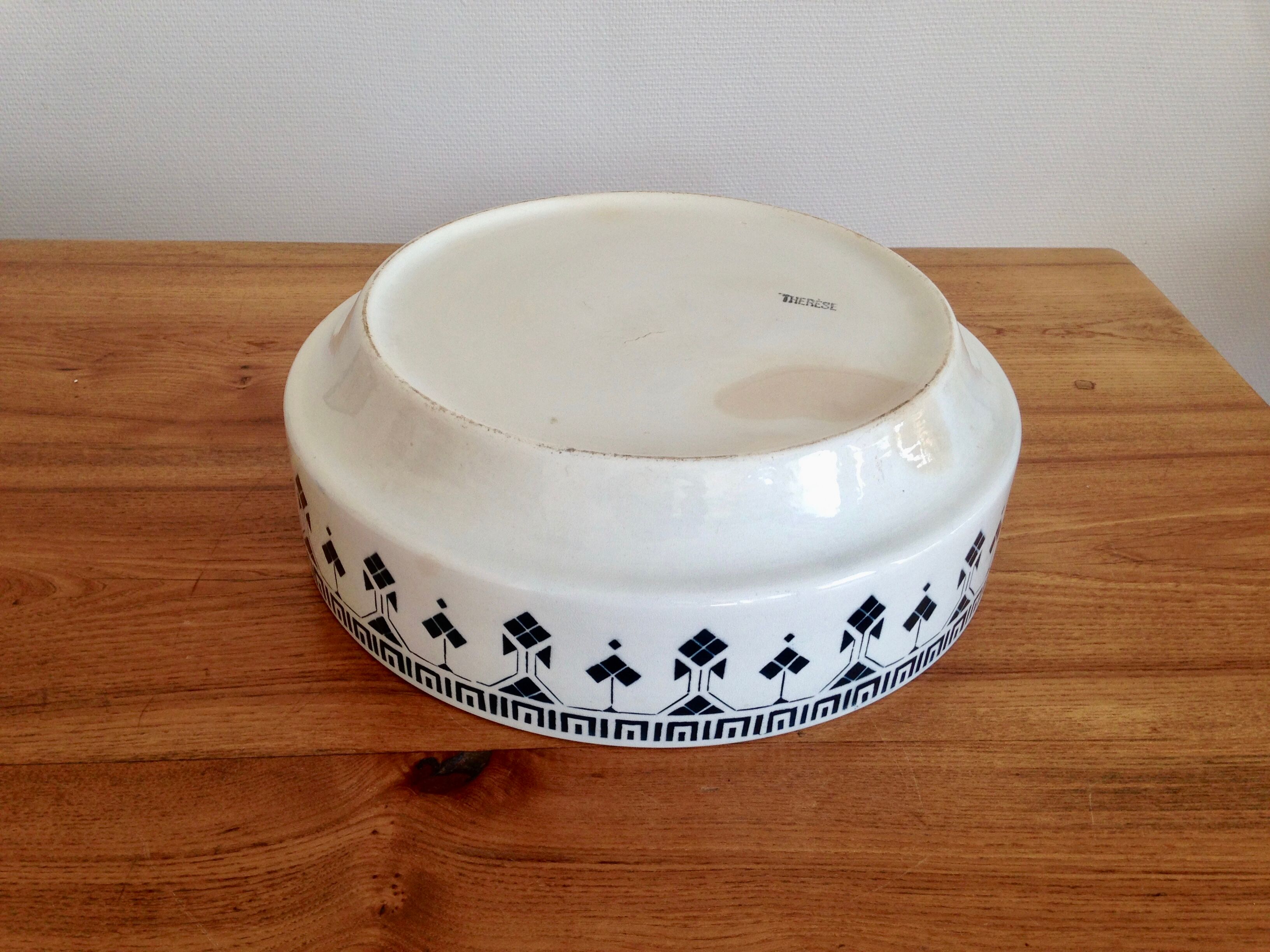 Bowl former french Teresa 1900, white blue