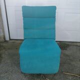 Blue electric relax armchair on battery with remote control