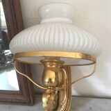 Applique vintage laiton et opaline