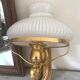 Vintage brass and opaline sconce
