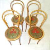 Set of 4 chairs n°14 1/2 by fiume around 1910 art nouveau revisited bistro