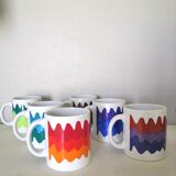 Series of 6 mugs design waecht ersbach 70s