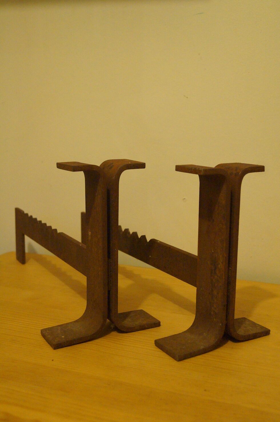 Pair of chenets modernist design 1960