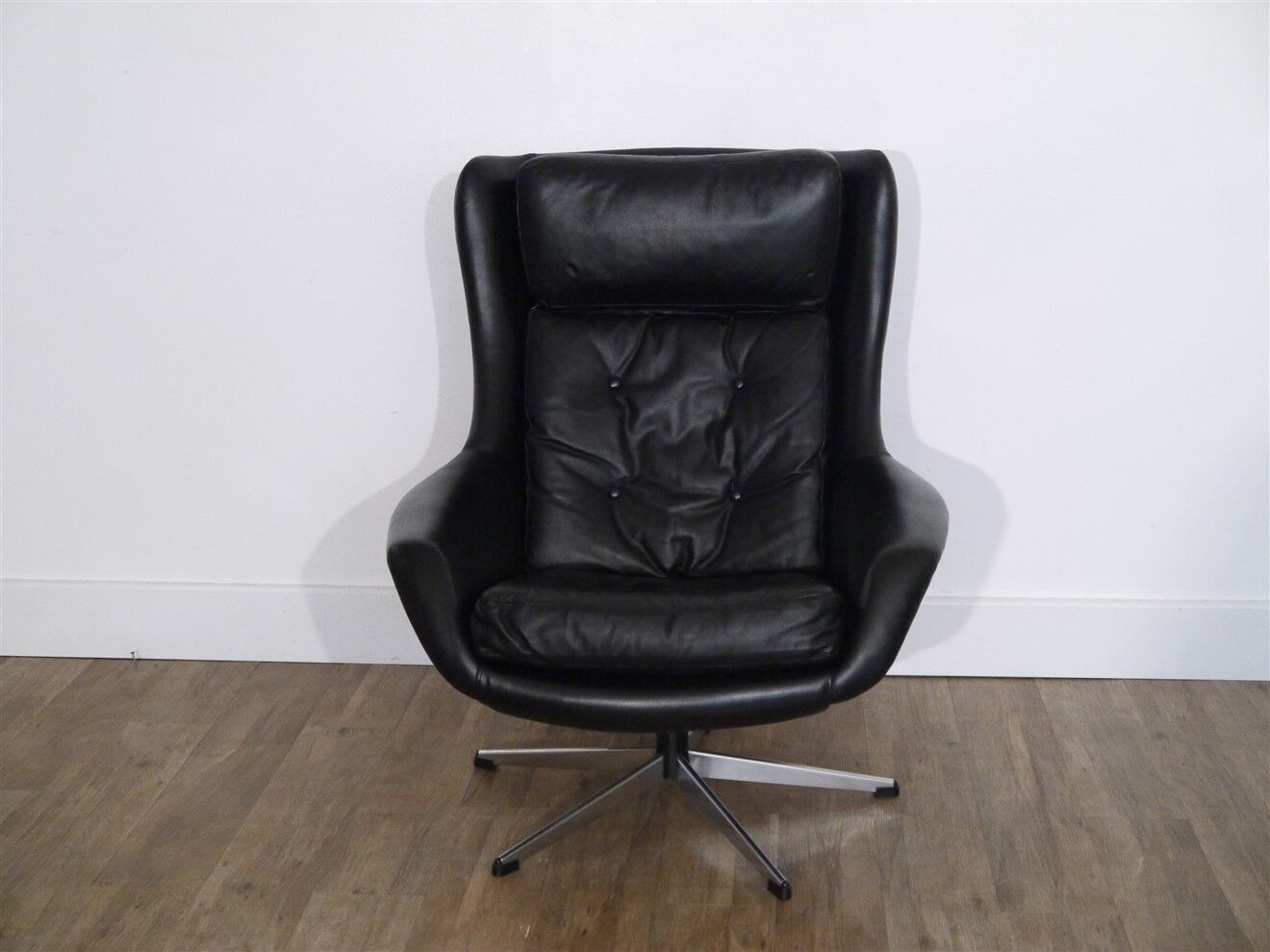Scandinavian leather armchair 1970