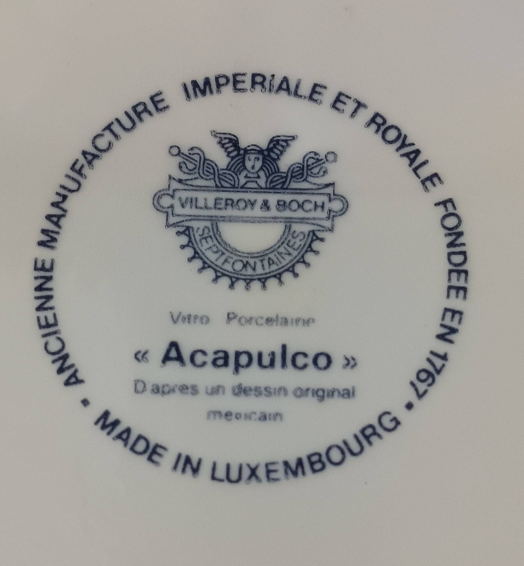 Villeroy & Boch dinner service – Acapulco model (1970s, blue stamp)