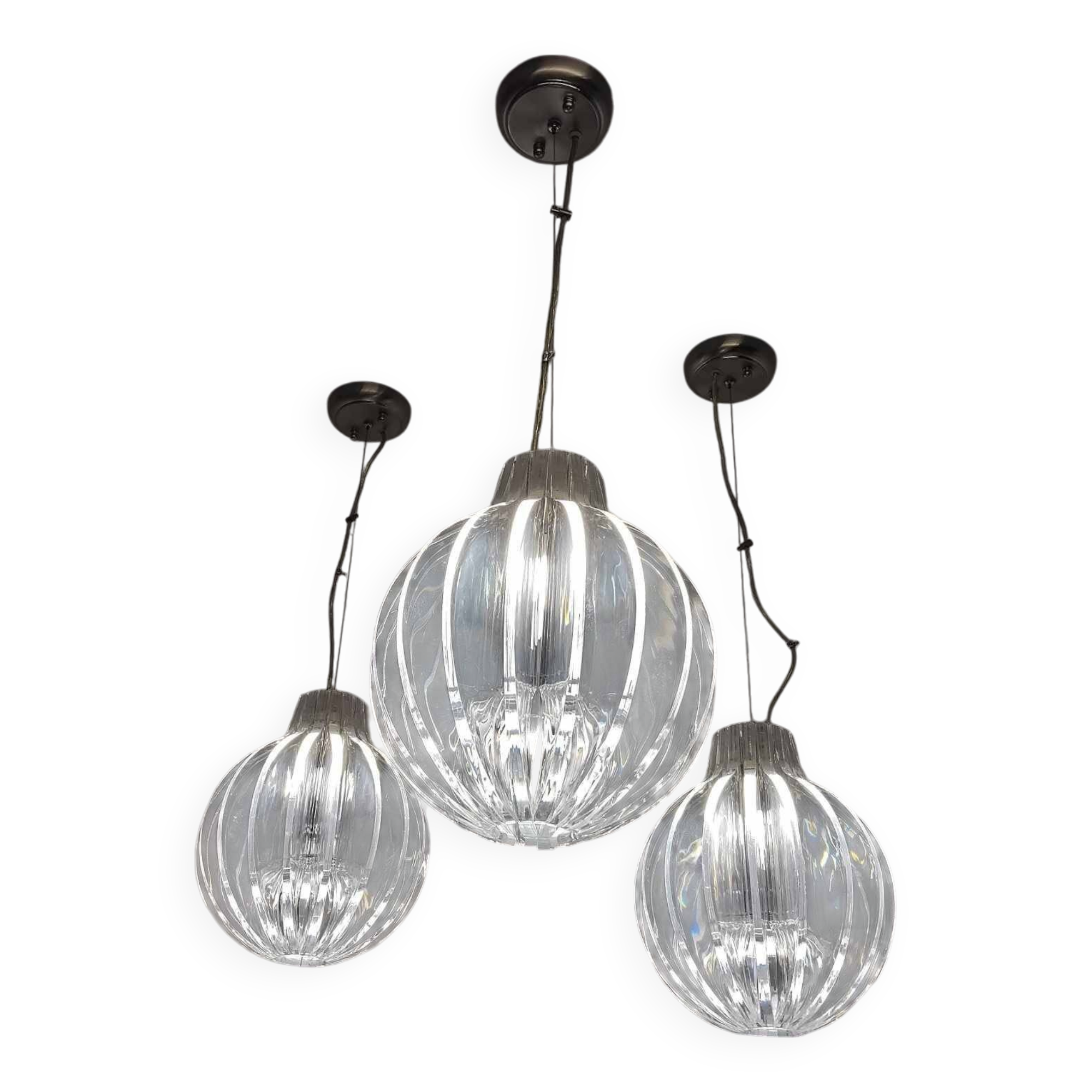 Set of 3 acrylic blade suspensions from the 70s