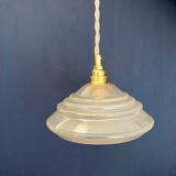 Vintage lampshade pendant lamp in pearlescent glass