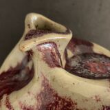 Vase soliflore français Lucette Pillet en grès rouge sang de boeuf, 1980